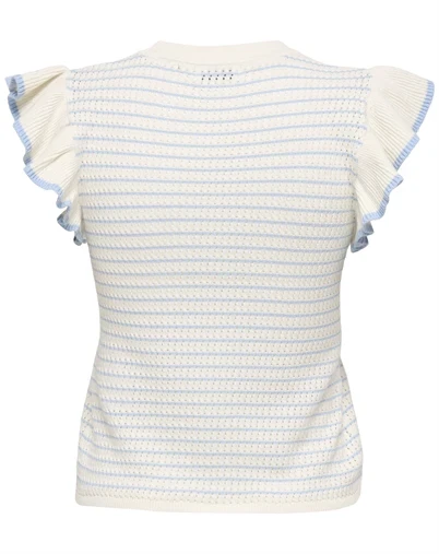JDY - JDYCarice Frill Pullover Top - Cloud Dancer/Powder